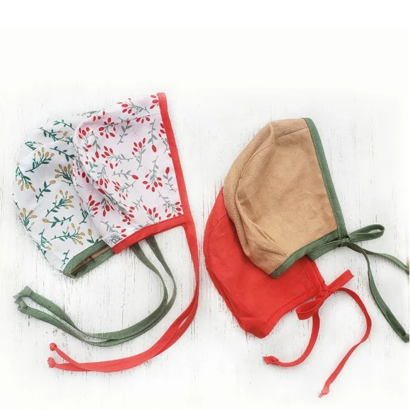 Charming Floral Kids Bonnet in Red and White - Picture 5 of 5